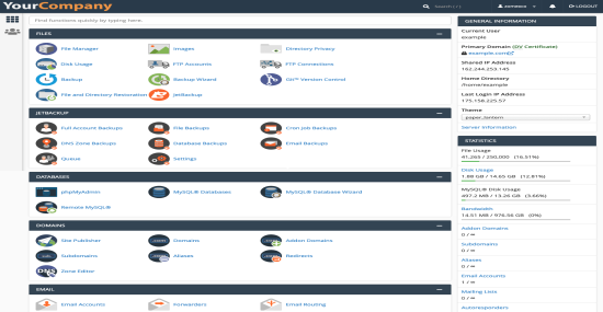 Panel de control cPanel